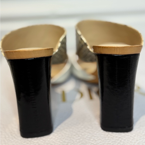 Classic Leather and Python Alexander Birman Block Wedge Heels Sandals - Picture 5 of 7